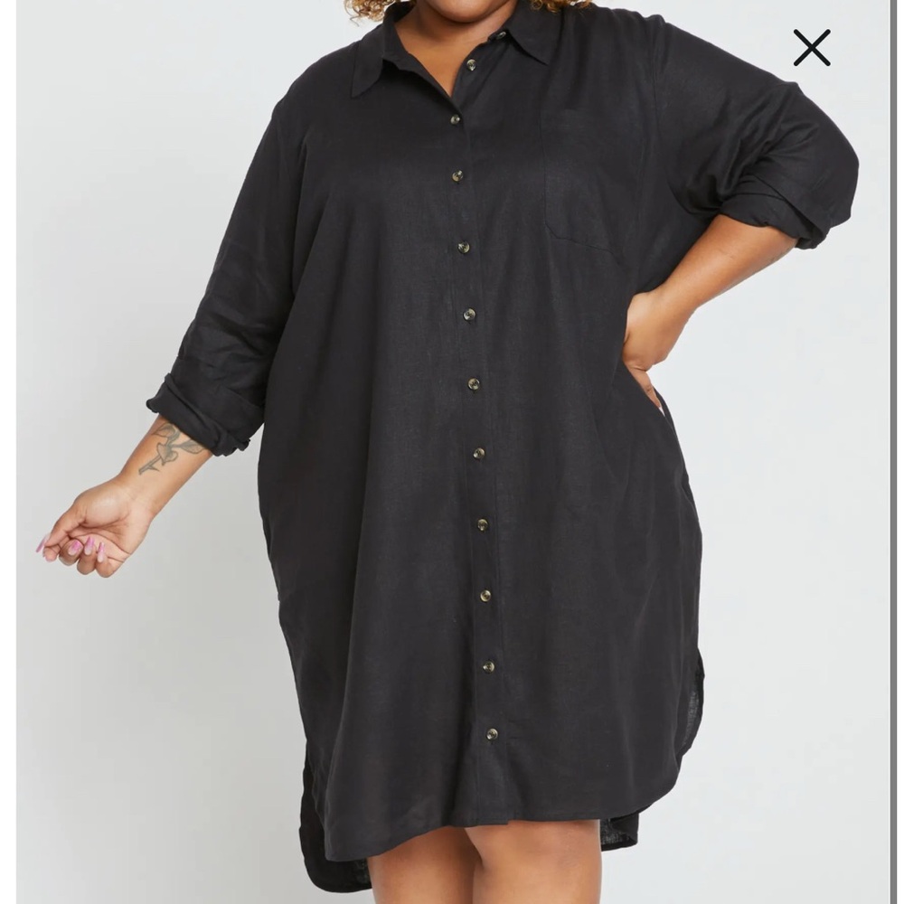 NWT Universal Standard XS Black Linen Seaside Dress